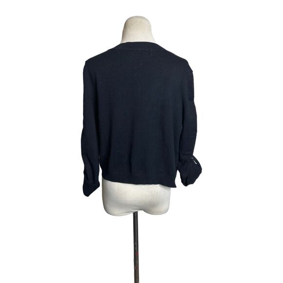 Pinque black cropped 3/4 sleeves open front cardigan size XL - Picture 2 of 9